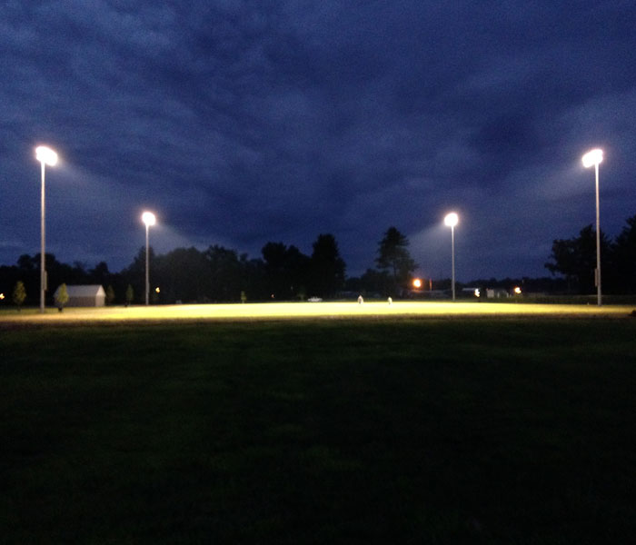 Soccer field lighting at Whalley Park